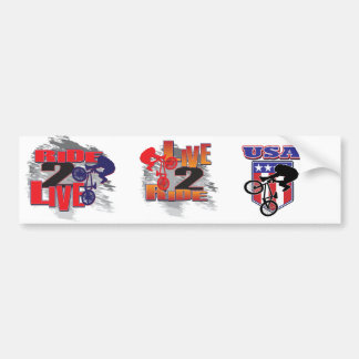 Ride 2 Live BMX Biker Bumper Sticker