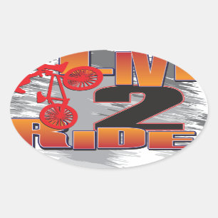 Ride 2 Live BMX Biker Oval Sticker