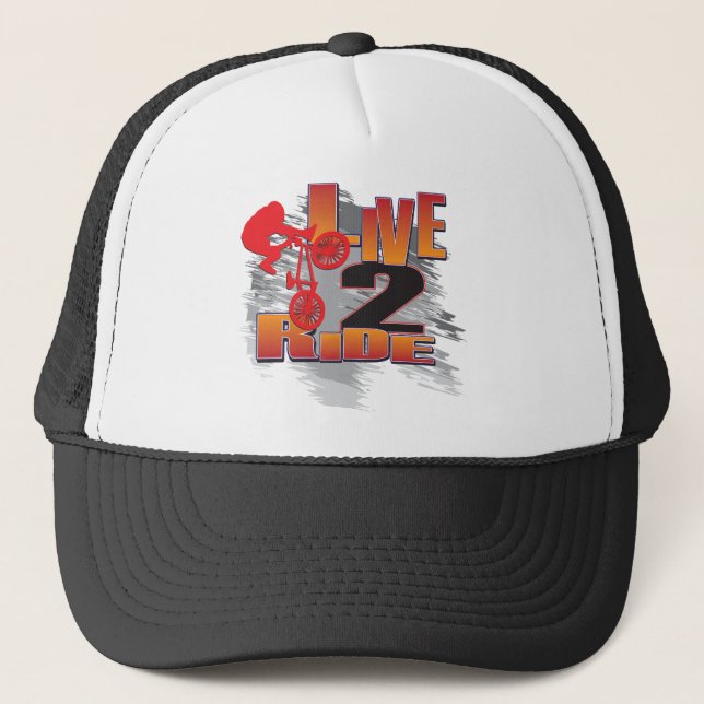 Ride 2 Live BMX Biker Trucker Hat (Front)