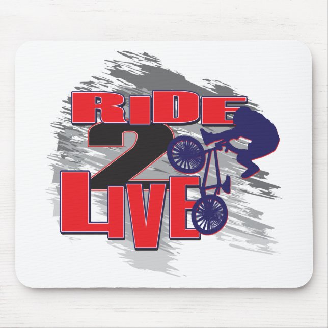 Ride 2 Live BMX Rider Mouse Mat (Front)
