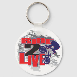 Ride 2 Live Live 2 Ride BMX rider Key Ring