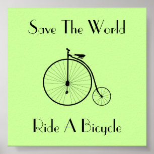 Ride A Bicycle Vintage Square Poster