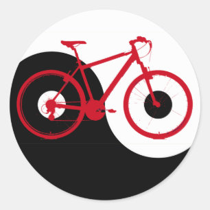 ride a bike / yin yang classic round sticker