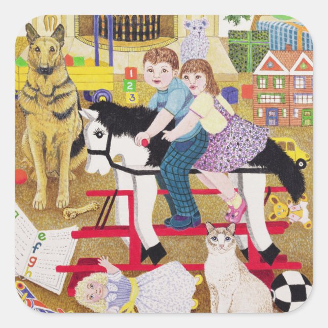 Ride-a-Cock-Horse Square Sticker (Front)