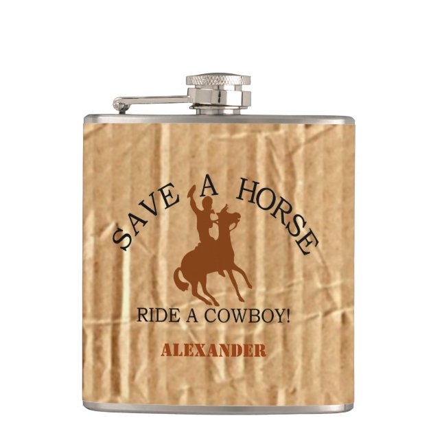 Ride A Cowboy- Hip Flask (Front)