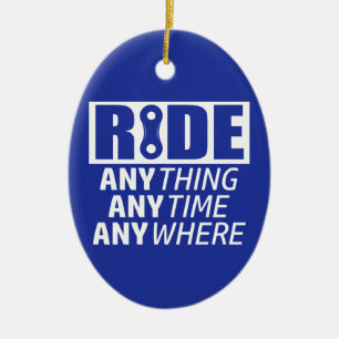 Ride, Anything, Anytime, Anywhere Ceramic Tree Decoration
