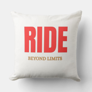 Ride Beyond Limits – Motivational Biker Typography Cushion