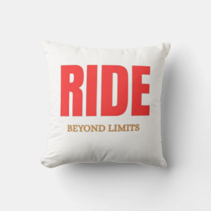 Ride Beyond Limits – Motivational Biker Typography Cushion