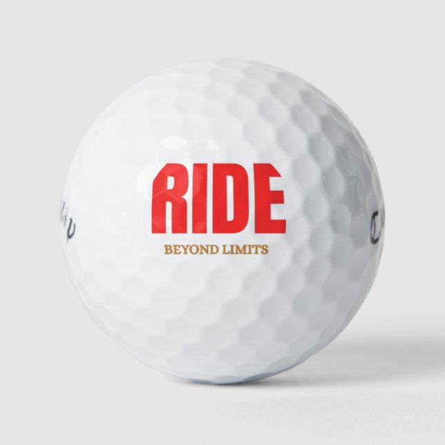 Ride Beyond Limits – Motivational Biker Typography Golf Balls (Front)