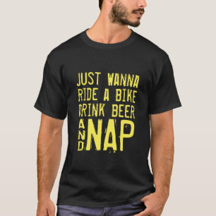 ride bike drink beer nap funny biker shirt