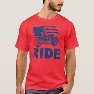 Ride, Biker American Flag T-Shirt