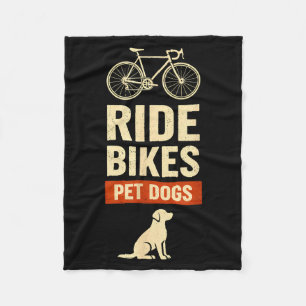 Ride Bikes Pet Dogs Bicycle Cycling Biking Dog Fleece Blanket