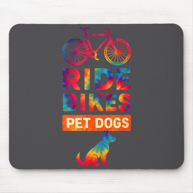 Ride Bikes Pet Dogs Bicycle Cycling Biking Dog Lov Mouse Mat (Front)
