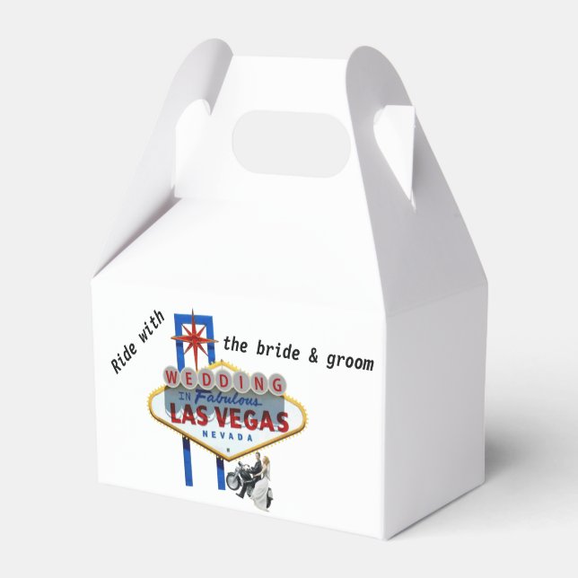 RIDE bride & groom Wedding Las Vegas Favour Box (Front Side)