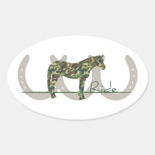 Ride Camo Oval Sticker