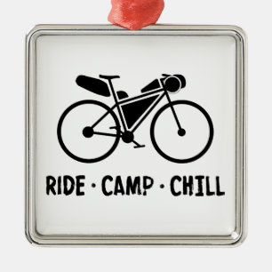 Ride Camp Chill Bikepacking Metal Tree Decoration