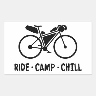 Ride Camp Chill Bikepacking Rectangular Sticker