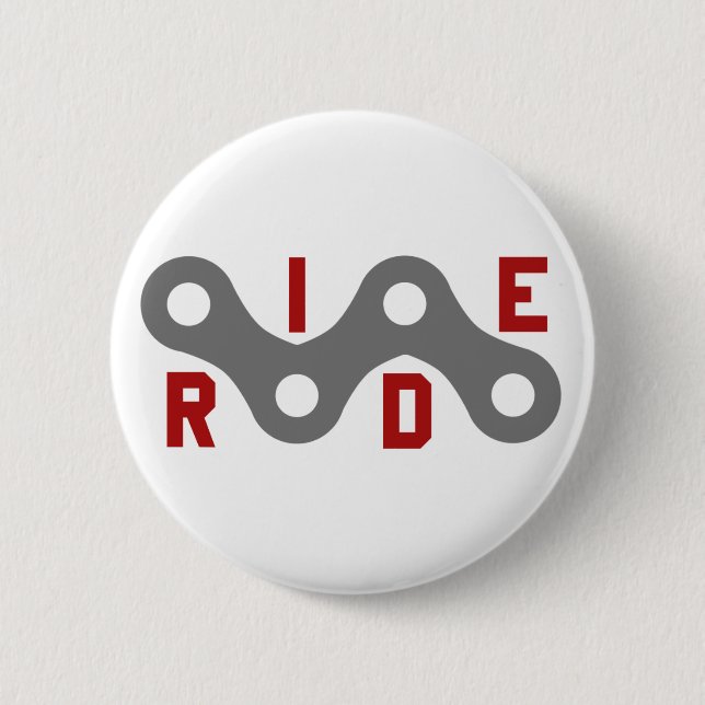 Ride (Chain) 6 Cm Round Badge (Front)