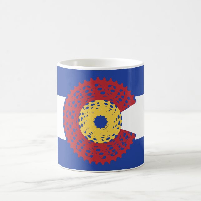 Ride Colorado (Bicycle Cassette) Coffee Mug (Center)
