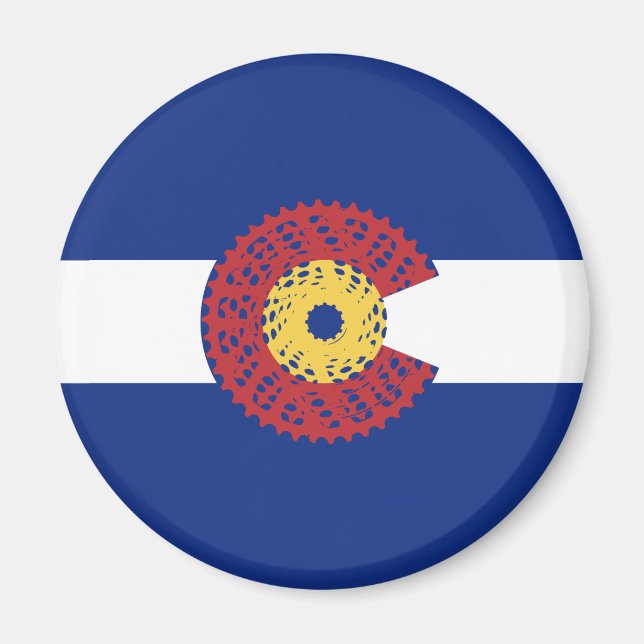 Ride Colorado (Bicycle Cassette) Magnet (Front)