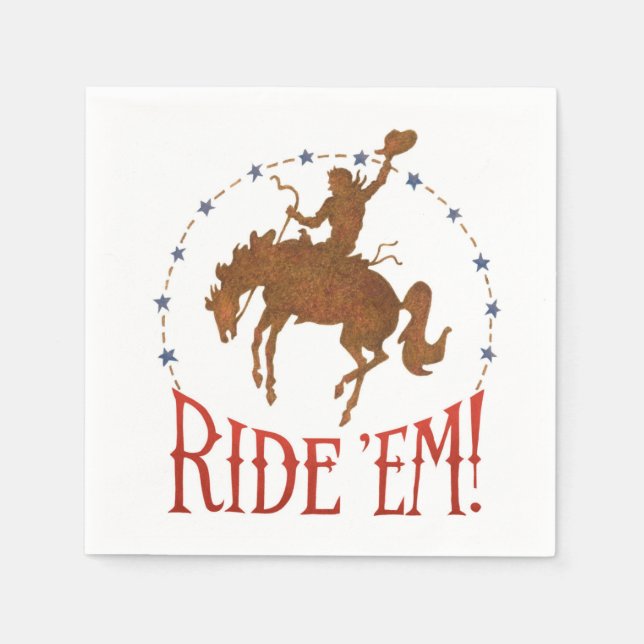 Ride 'em Cowboy Rodeo Napkins (Front)