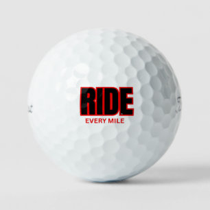 Ride Every Mile – Motorcycle Adventure Typography Golf Balls