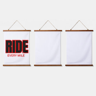 Ride Every Mile – Motorcycle Adventure Typography Hanging Tapestry