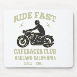 Ride Fast Cafe Racer Club Custom Mouse Mat