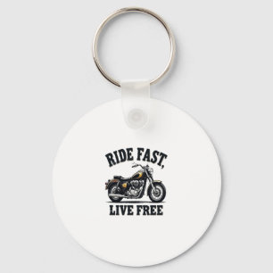 Ride Fast, Live Free Motorcycle Key Ring