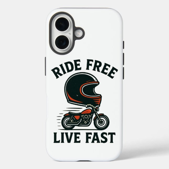 Ride Free iPhone 16 Case – Motorcycle Adventure  (Back)