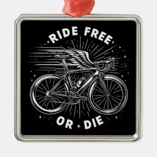 Ride Free Or Die Cycling Metal Tree Decoration