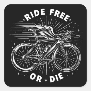 Ride Free Or Die Cycling Square Sticker