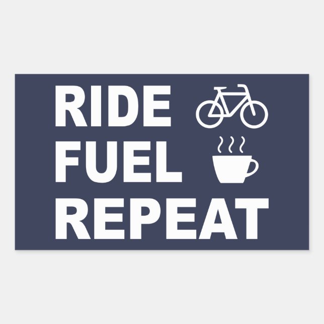 Ride Fuel Repeat Rectangular Sticker (Front)