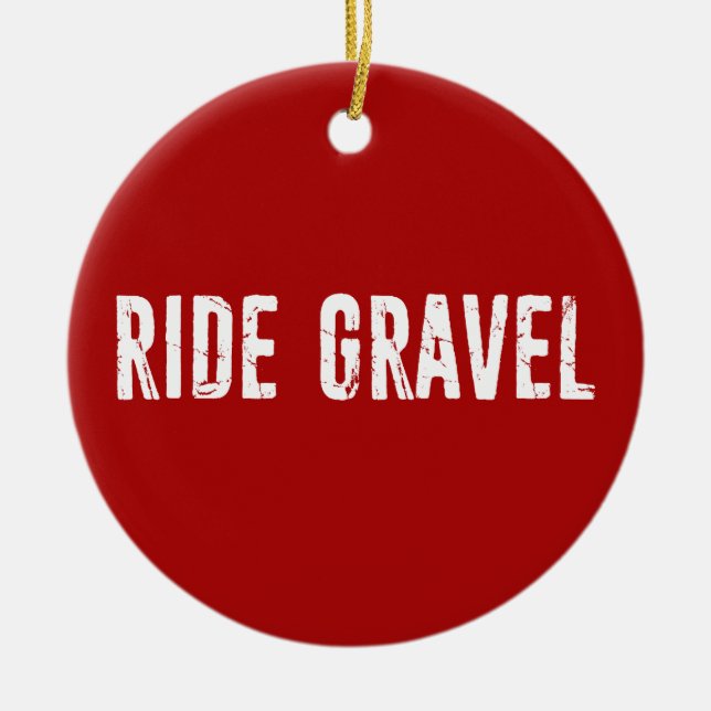 Ride Gravel Ceramic Tree Decoration (Front)