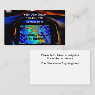 Ride Hailing Uber Driver Business Cards Unique