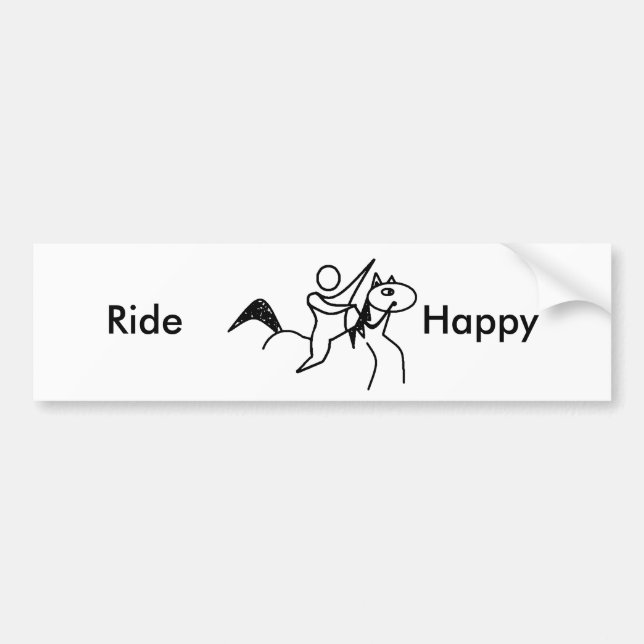 Ride Happy (Horse) Bumper Sticker (Front)