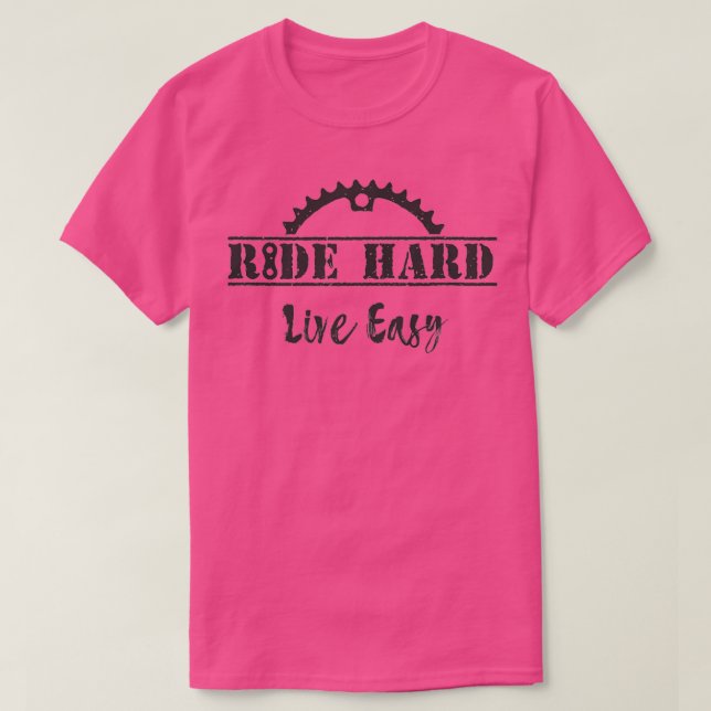 Ride Hard Live Easy Cycling T-Shirt (Design Front)