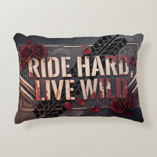 ride hard, live wild decorative cushion