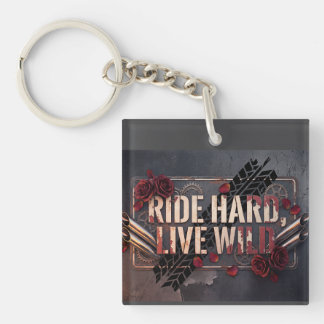ride hard, live wild key ring