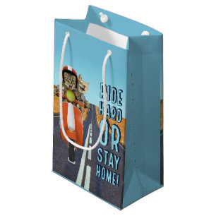 Ride Hard or Stay Home - Cats on a Moped Small Gift Bag