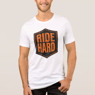 "Ride Hard" Rustic Biker Emblem Tri-Blend Shirt