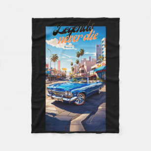 Ride In The Heart Of The City Sticker Fleece Blanket