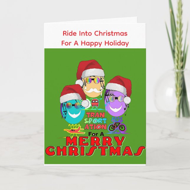 Ride Into Christmas Greeting Card (Front)