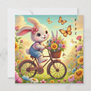 Ride Into Joy Bunny Flat Card