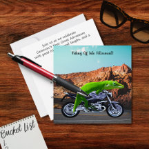 Ride into Retirement Gecko Motorcycle Party Invite
