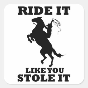 Ride It Like You Stole It Gift For Horse Lovers Square Sticker