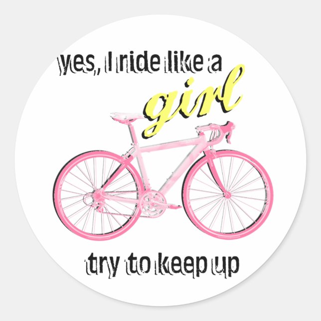 Ride Like a Girl Classic Round Sticker (Front)