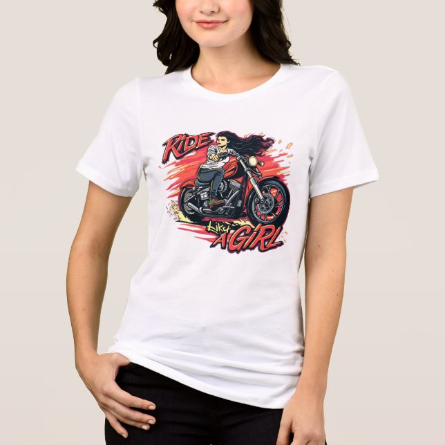 Ride Like a Girl Tri-Blend Shirt (Front)