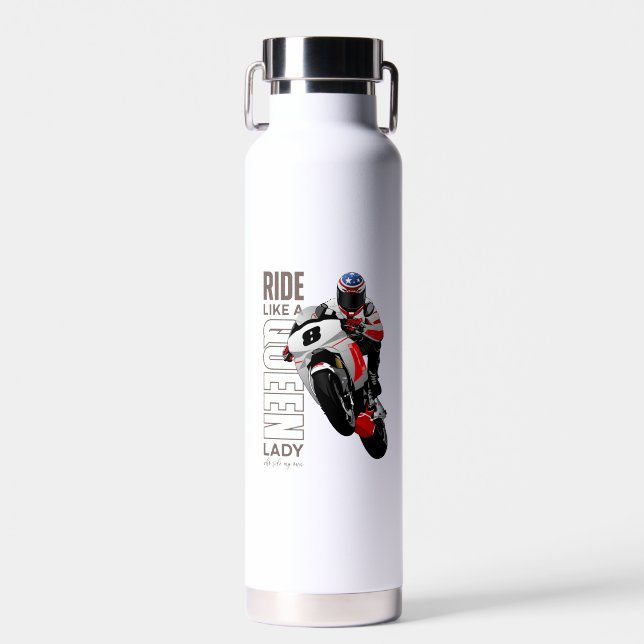 Ride Like a Queen | Thor Copper Vacuum Insulated Water Bottle (Front)