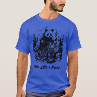 Ride Like a Rebel Panda Mountain Biking T-Shirt